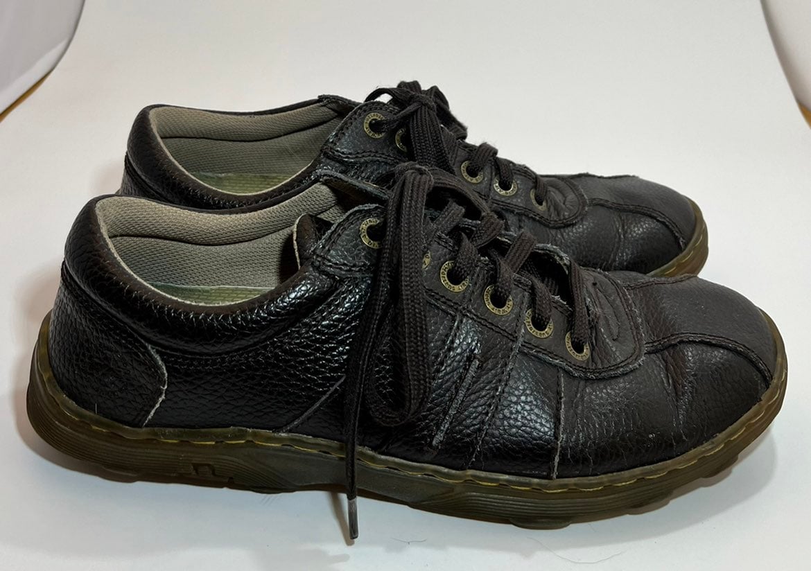 Dr. Martens Pembridge Pebbled Brown Leather Bicycle Toe Oxford Sz 11