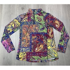 RLX Ralph Lauren Shirt Women Small Paisley Golf Tennis Sun Protection Pullover