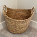 Large Woven Storage Basket with Ring Handles,20 x 18 x 19\