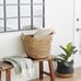 Large Woven Storage Basket with Ring Handles,20 x 18 x 19\