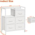 White Dresser for Bedroom, Small Nightstand with 2-Tier