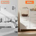 White Dresser for Bedroom, Small Nightstand with 2-Tier