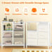 White Dresser for Bedroom, Small Nightstand with 2-Tier