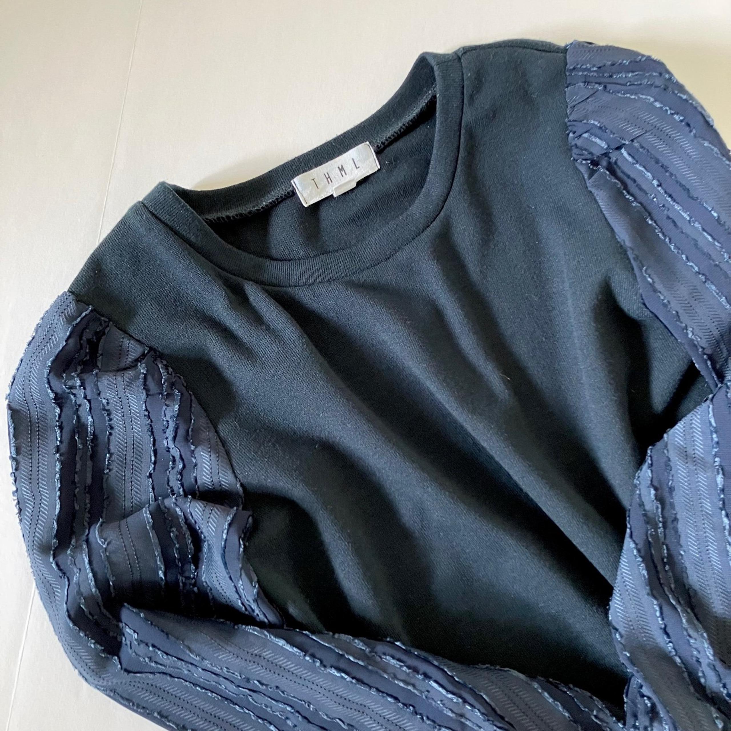 THML Pullover Knit Top with Textured 3/4 Sleeves in Blue / Size XS