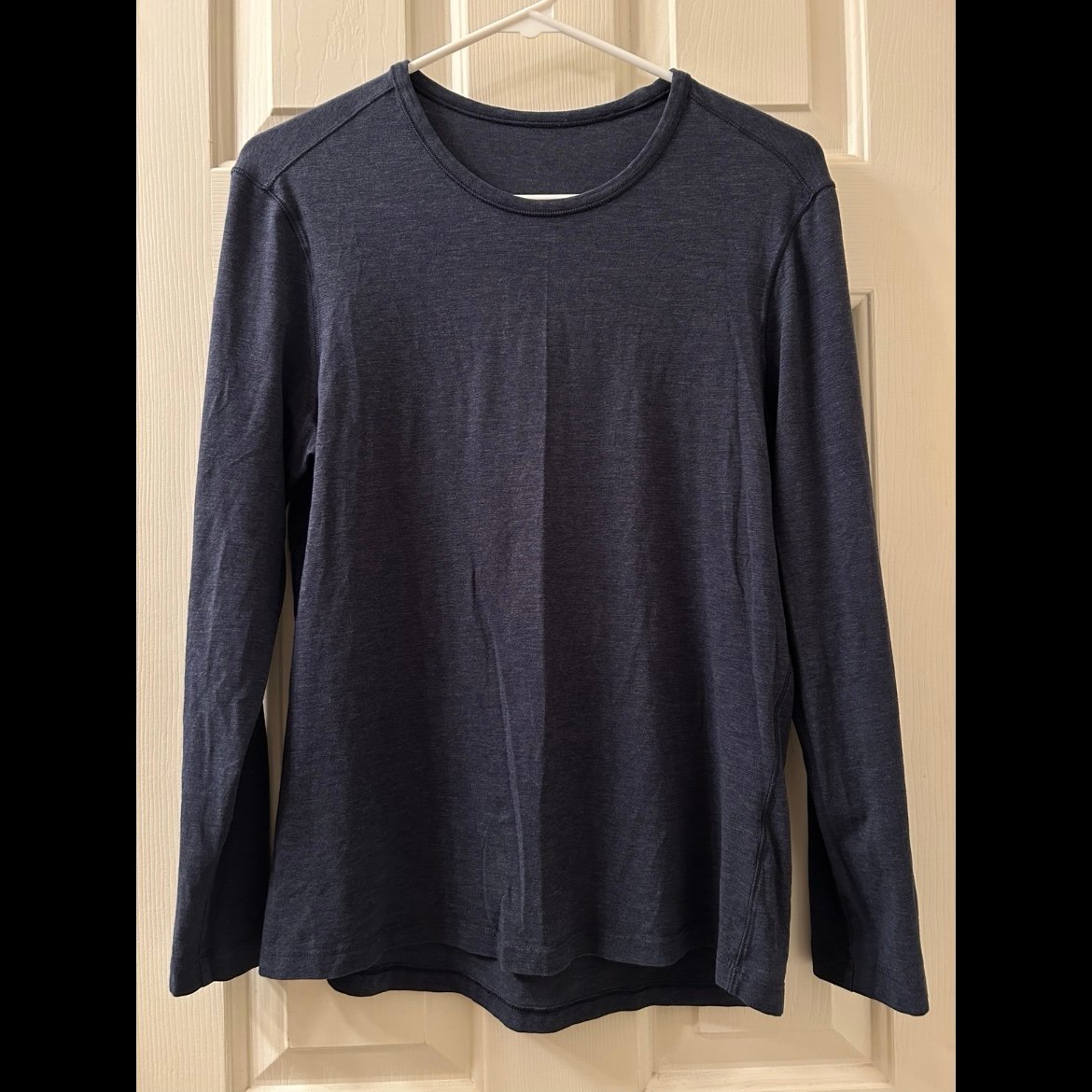 Lululemon Mens 5 Year Basic Long Sleeve Size Small Heathered Nautical Navy
