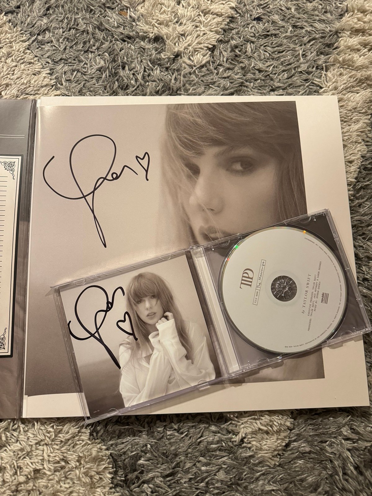 Taylor Swift TTPD Signed CD w/ heart CD