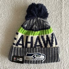 New Era NFL Seattle Seahawks Beanie Hat with Pompom
