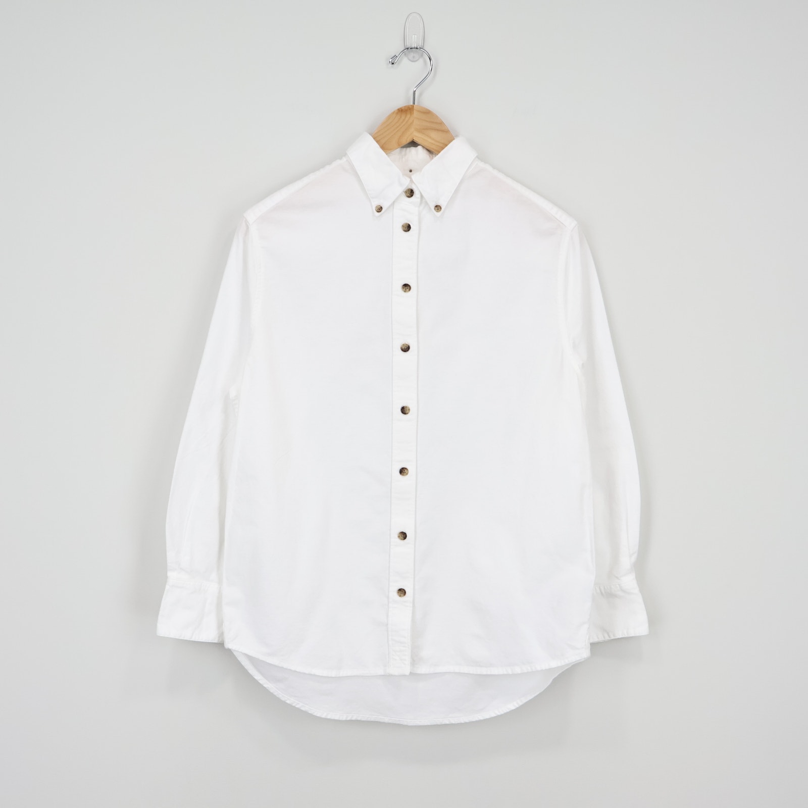 Madewell Oversized Button-Up Cotton Shirt in Oxford White Size XS