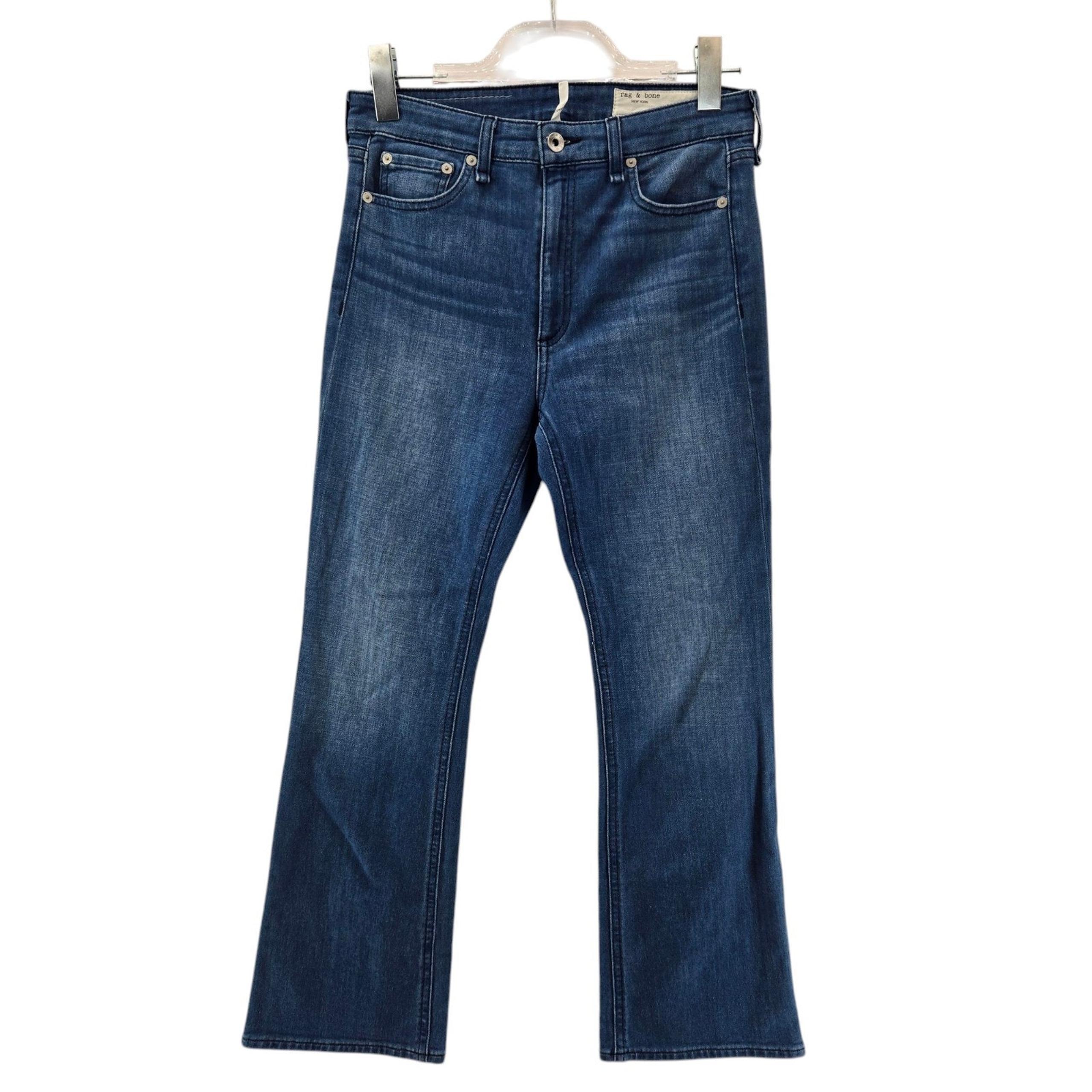 Rag & Bone Jeans Womens 27 Nina High Rise Ankle Flare Poppy Designer Cropped