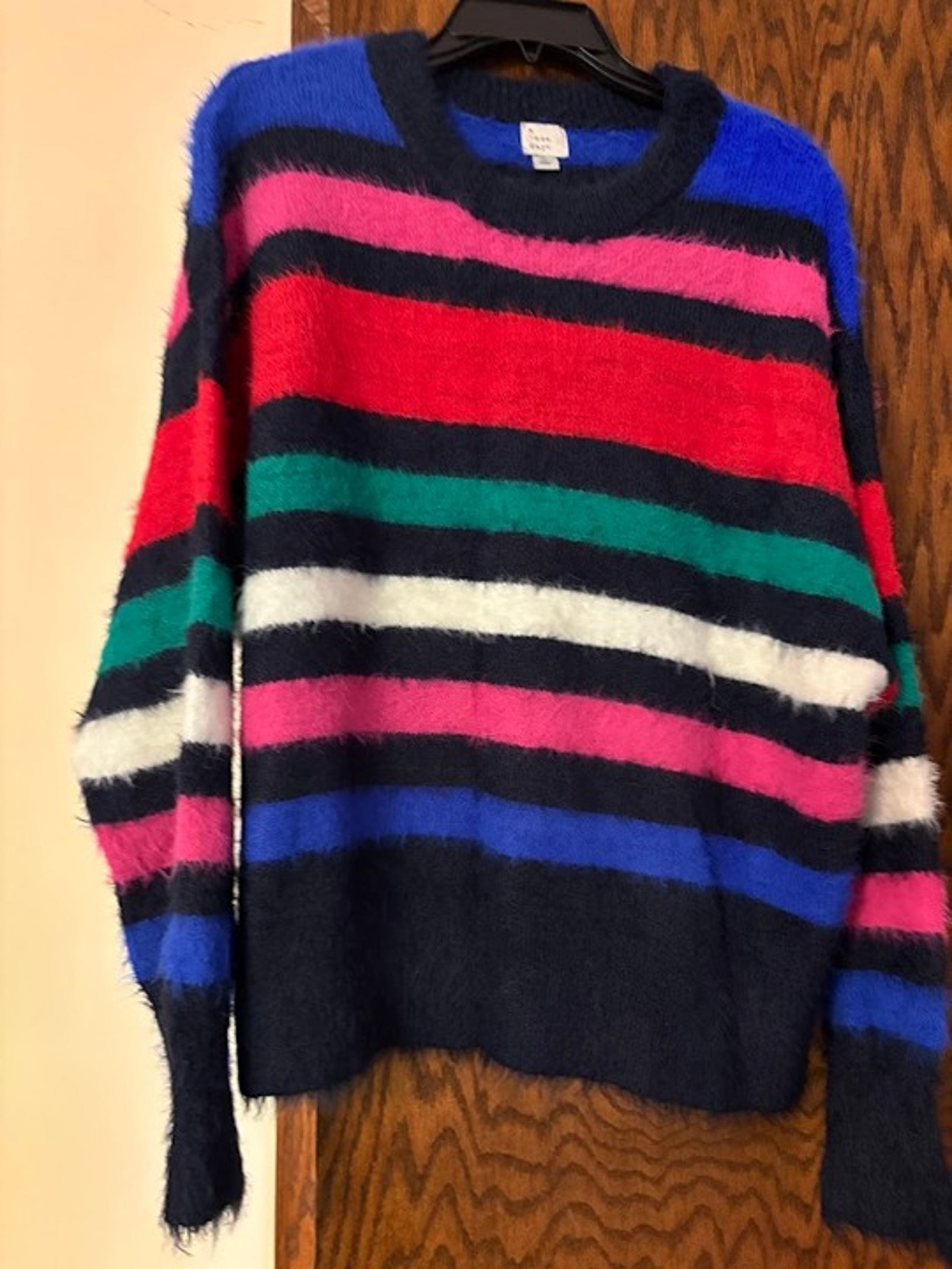 Women's A NEW DAY Beautiful Multi Color Crewneck Sweater - XL