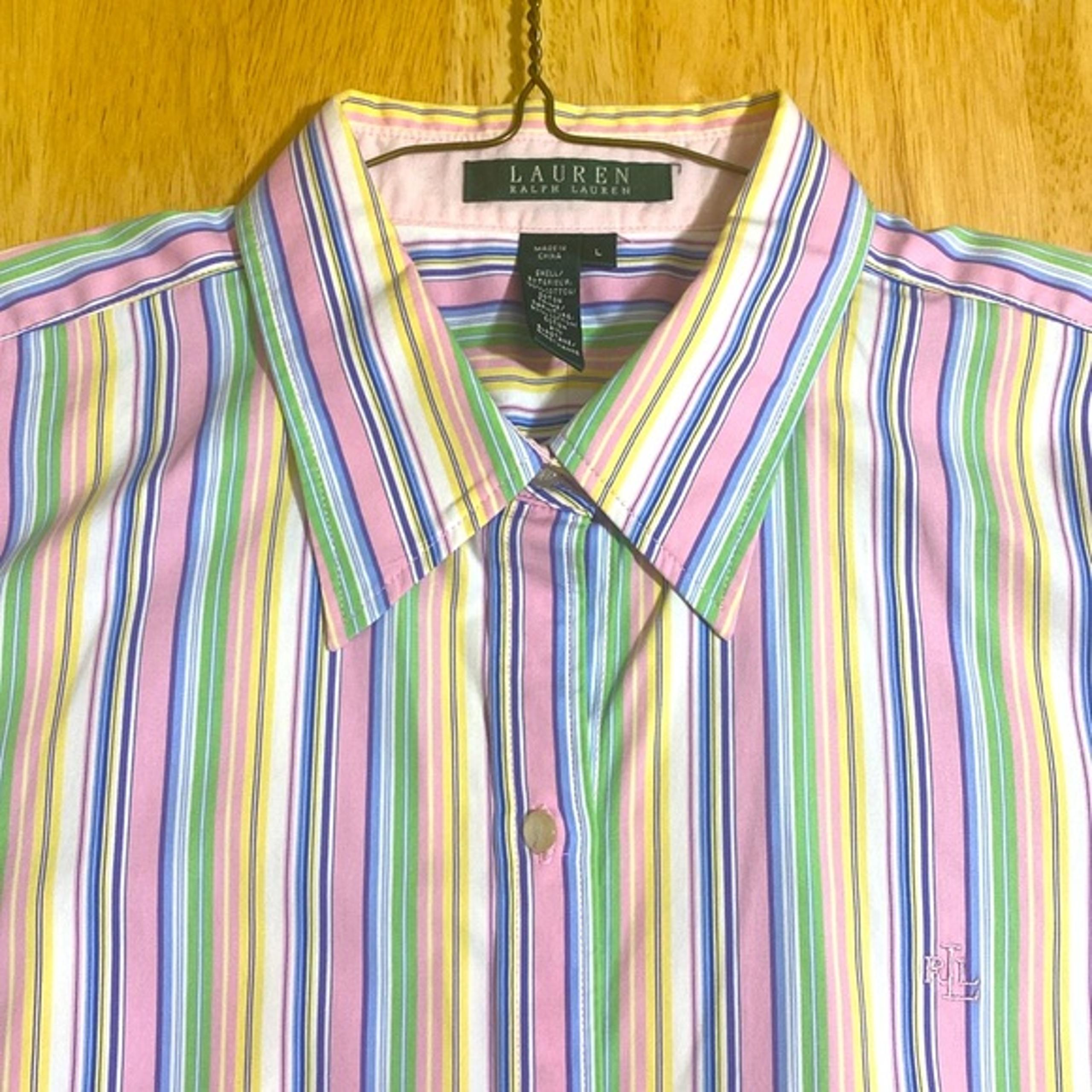 POLO Ralph Lauren Women's Striped Long Sleeve Button Down Shirt Size L