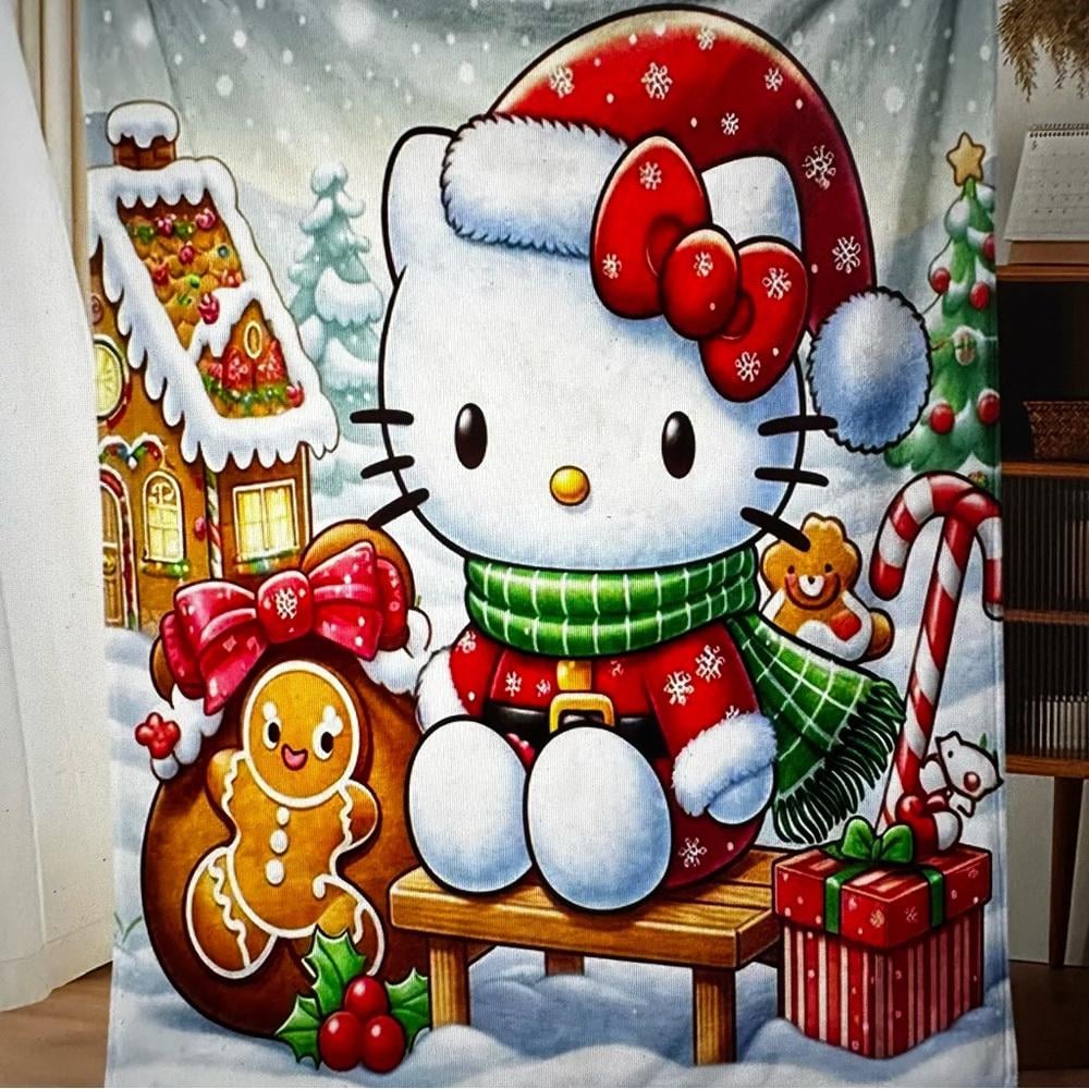 Hello Kitty cozy Christmas throw blanket