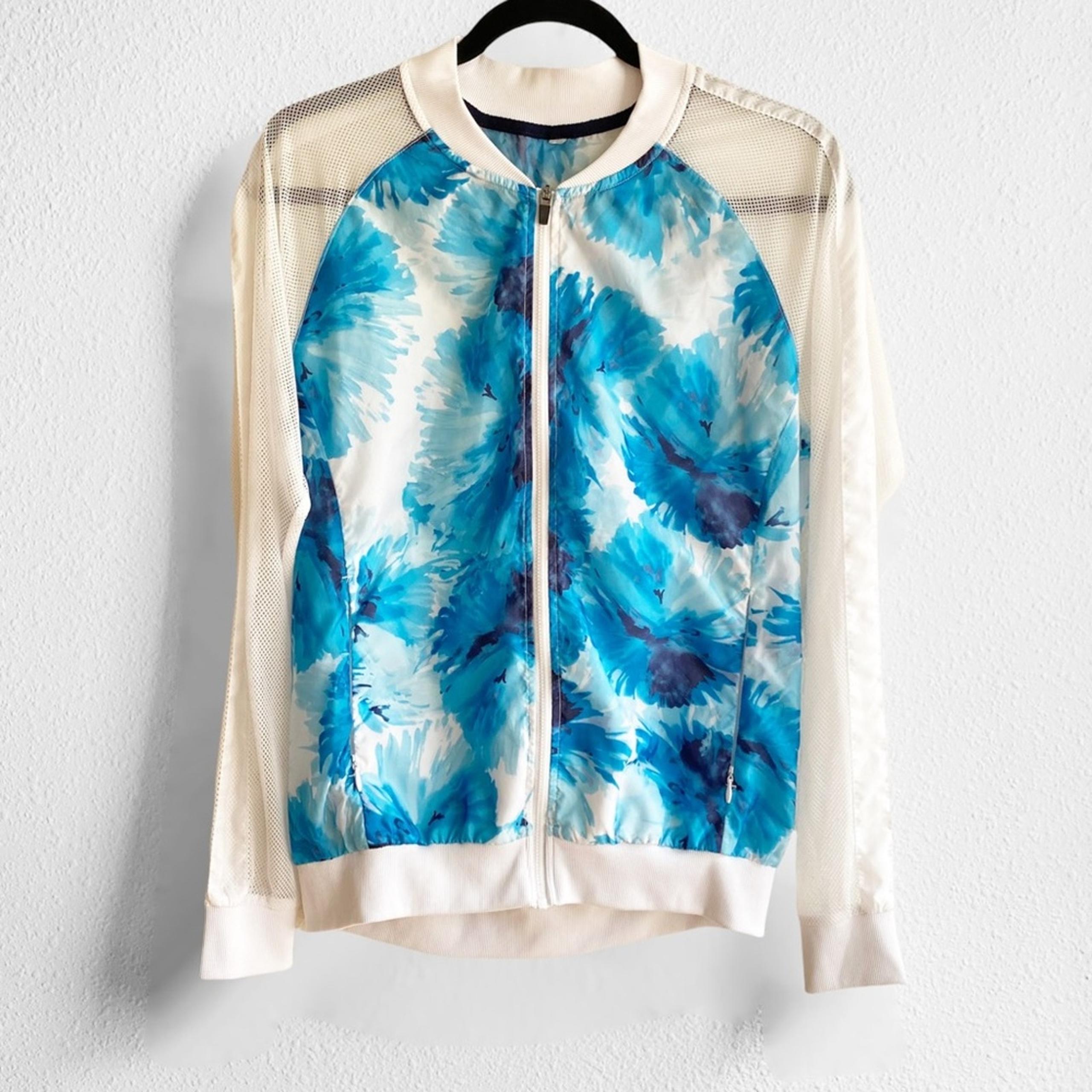 Fabletics Floral Mesh Sleeve Windbreaker Jacket