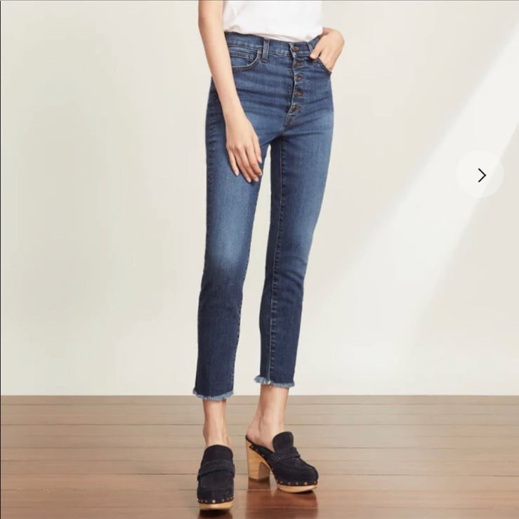 248 Veronica Beard Debbie High Rise Skinny ankle buttons fly jeans 24-00