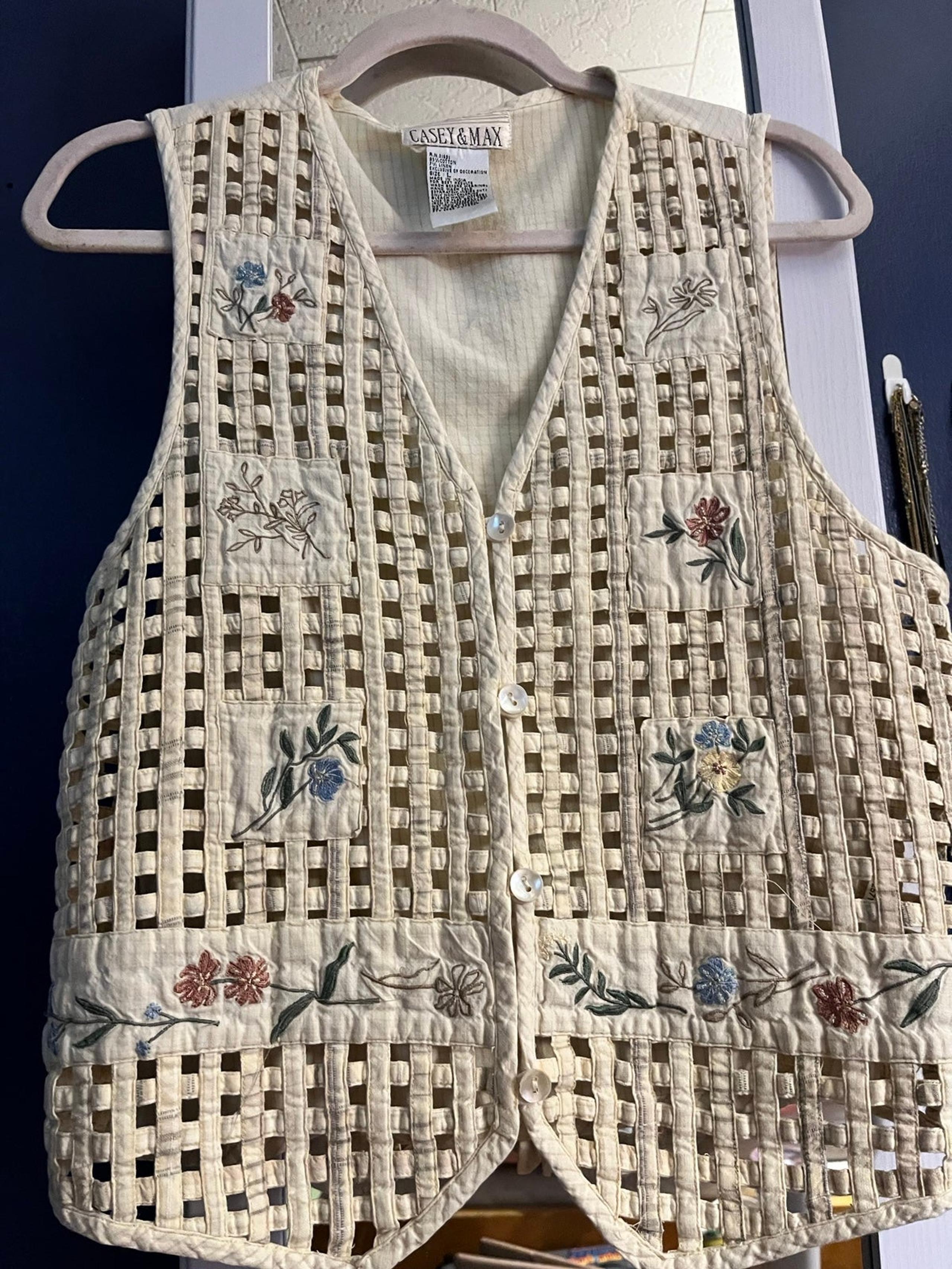 Vintage Casey and Max Embroidered Vest