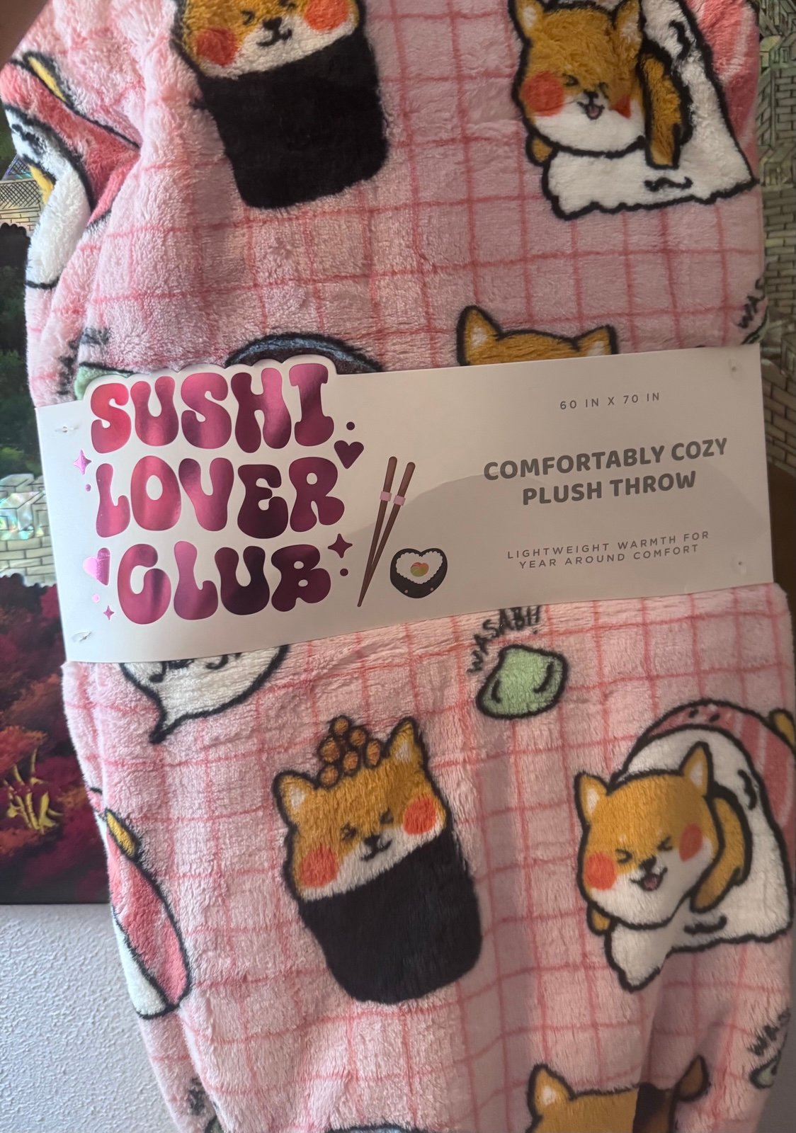Corgi sushi throw