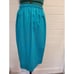 Vintage 1980s Blue Two piece suit Scalloped jacket pencil skirt business banker