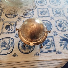 Vintage globe sugar bowl