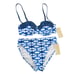 MICHAEL KORS Women S Bikini New Navy Blue Padded Swimsuit Cruise 2020 NEW