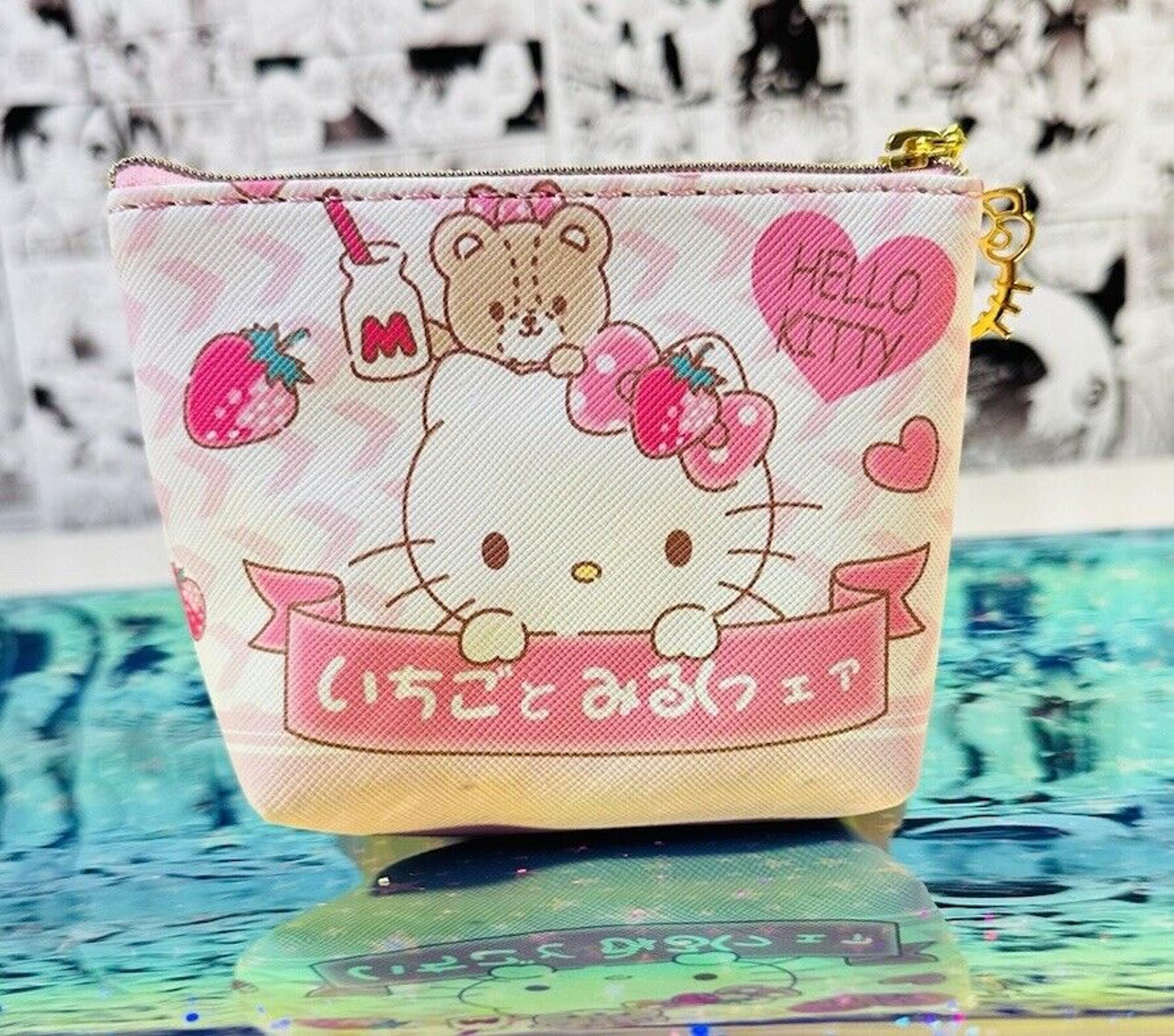 Hello Kitty Coin Purse Wallet With Zipper Cute Charm 4.5” Inch In Length New!