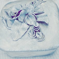 Vintage antique jewelry box Sparkling Silver