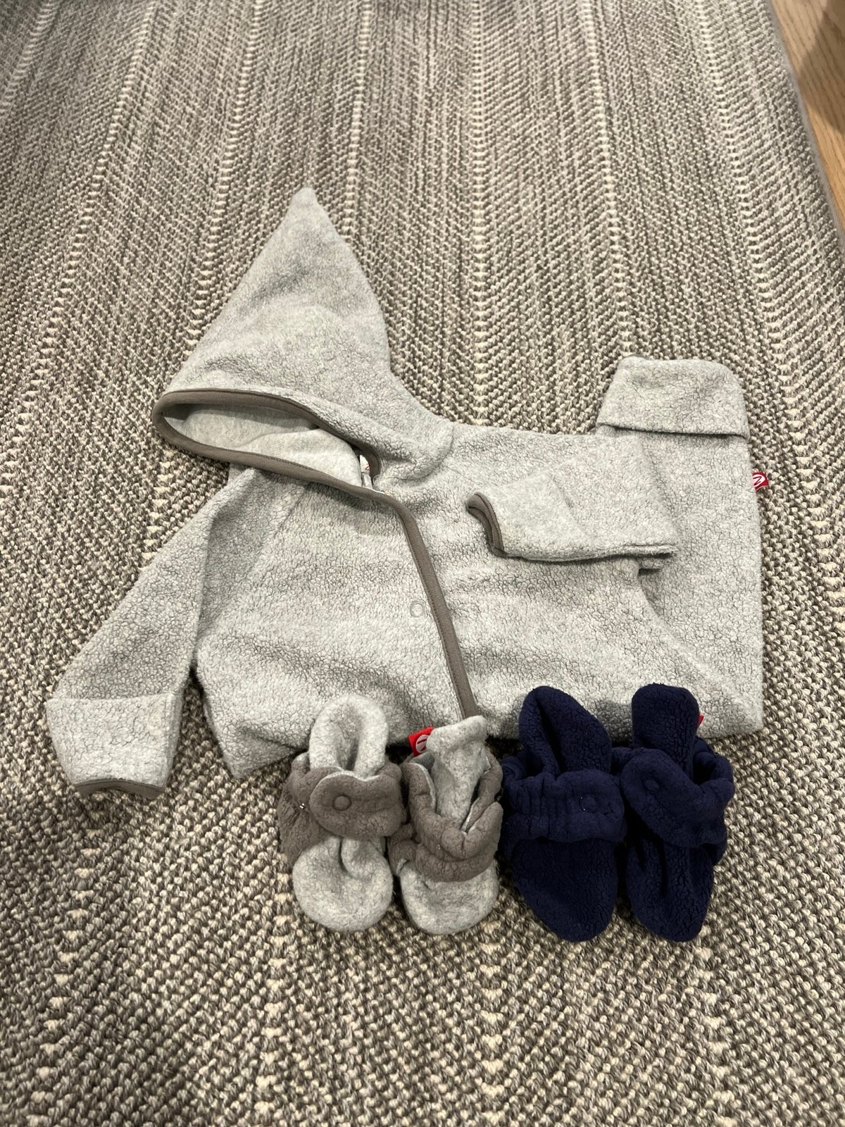 Zutano Winter Bundle - Cozie Elf Suit and Two Pairs of Cozie Fleece Baby Booties