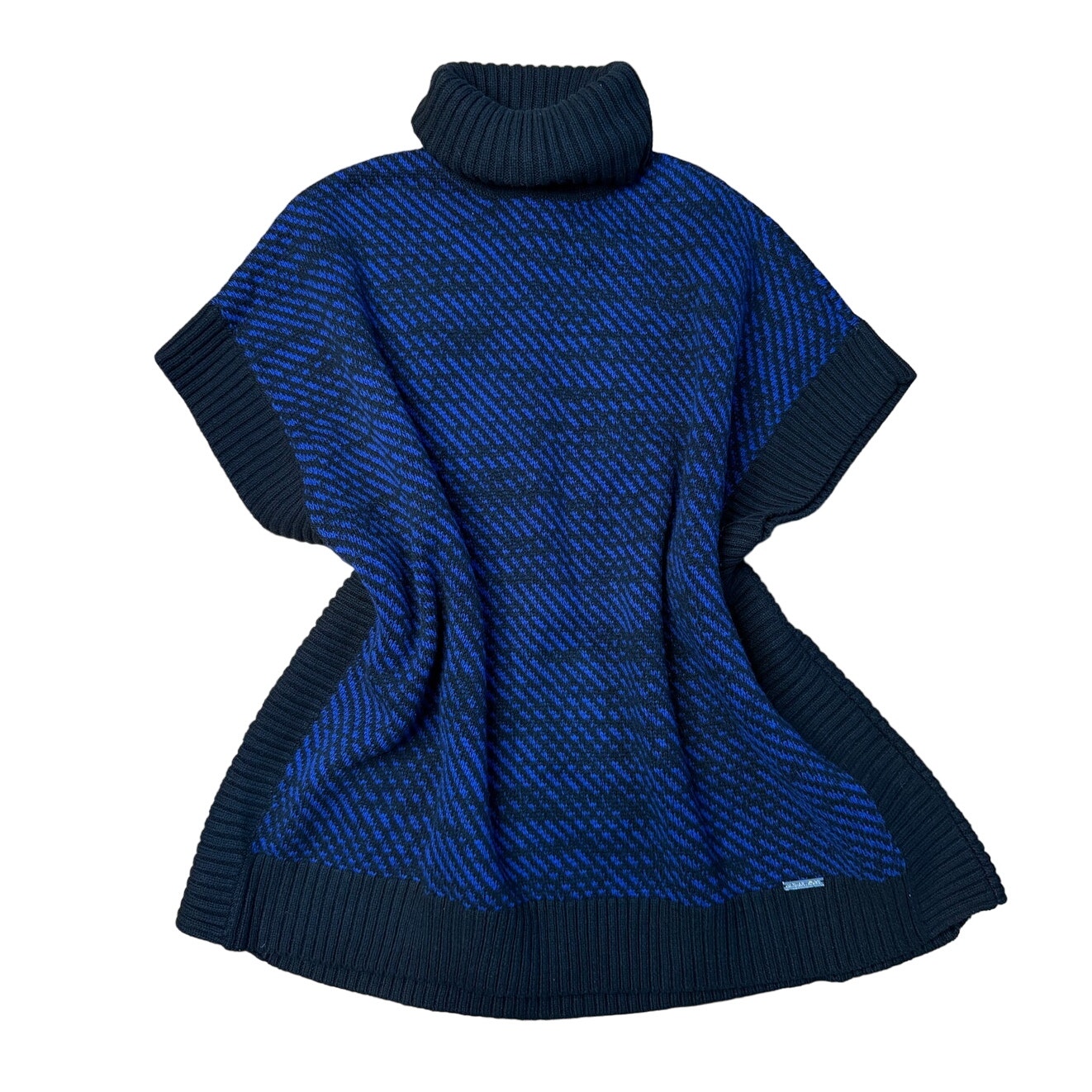 Michael Kors Poncho Knit Cotton Sweater Boxy Relaxed Fit Turtleneck, Size SMALL