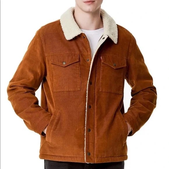NWT LEVI’S Men’s Corduroy Sherpa Lined Military Jacket