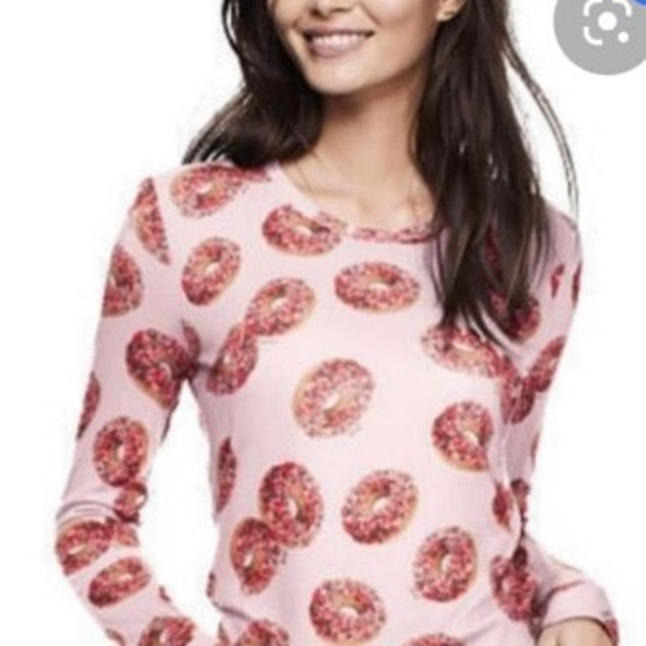 Medium Pink Victoria Secrets Pink Sprinkle Donut Graphic Long Sleeve Tshirt