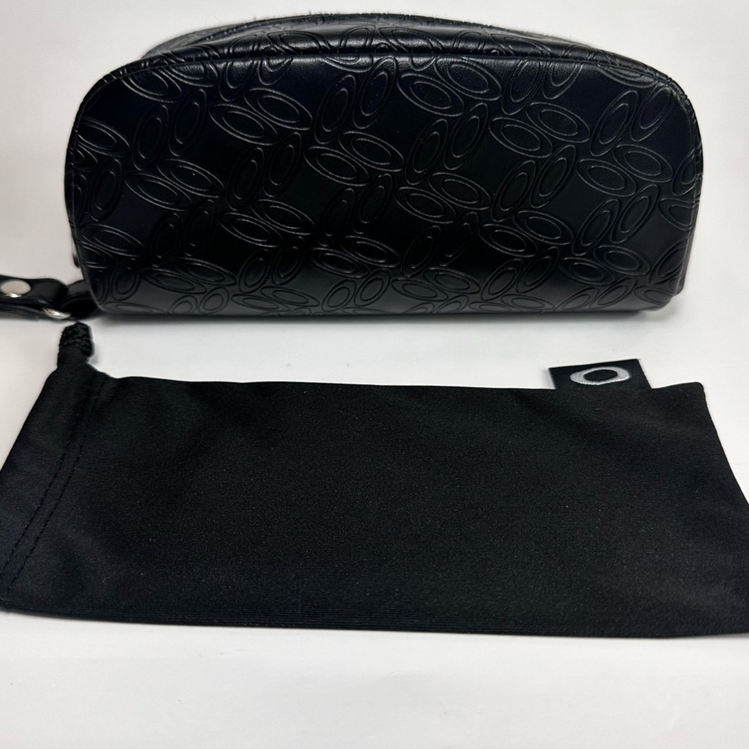 Oakley Women's Zippered Sunglass Soft Case Black Logo Wristlet Strap
