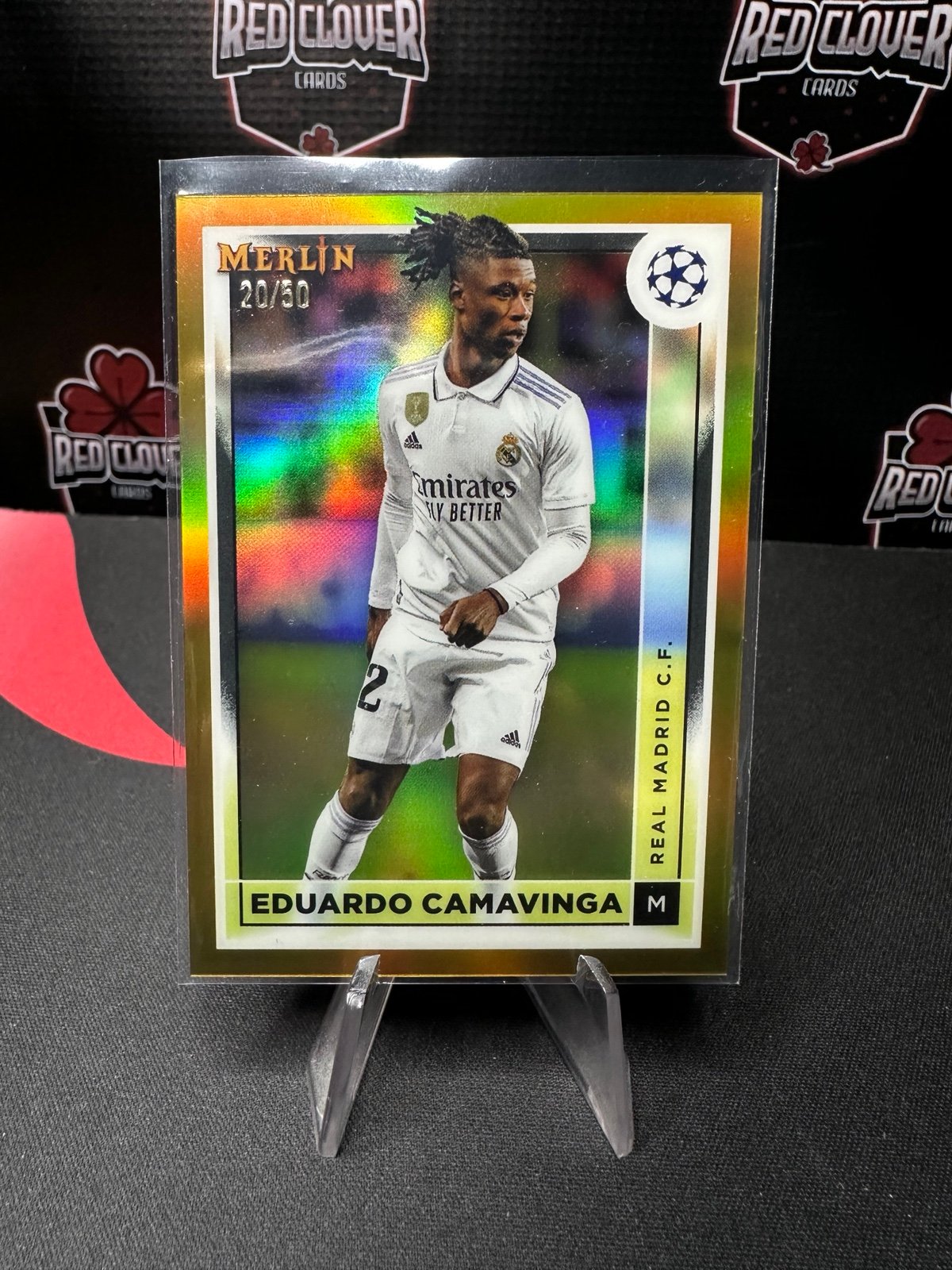 Eduardo Camavinga 2022-23 Topps Merlin Chrome UEFA #121 Gold Refractor /50