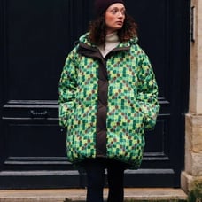 UNIQLO Down Oversized Hooded Coat (Printed, MARNI) size M new with tag nwt green