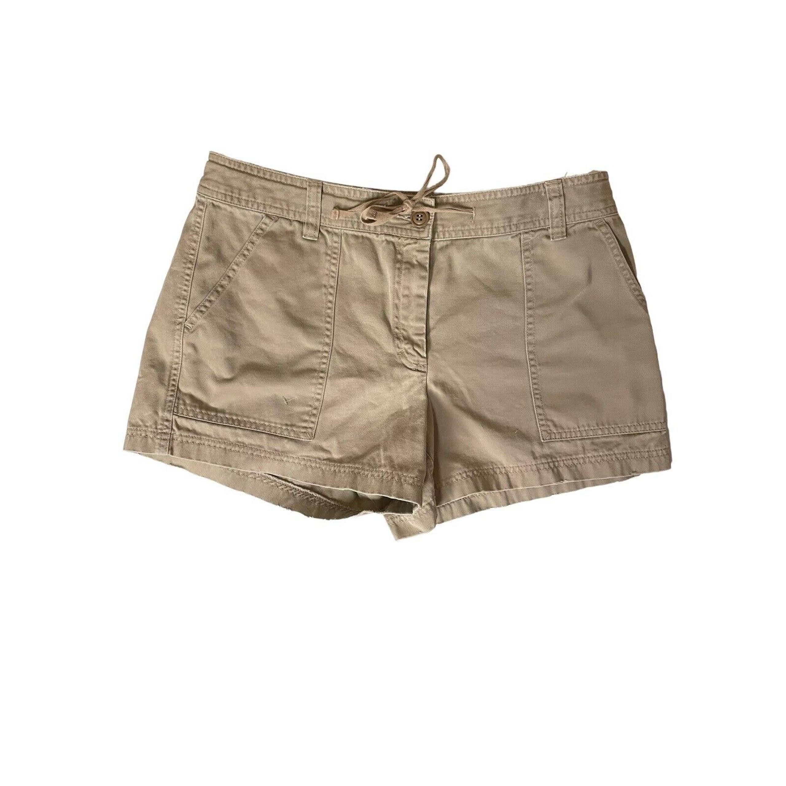 J Crew Women's Chino Shorts Khaki Flat Front 100% Cotton Size 8