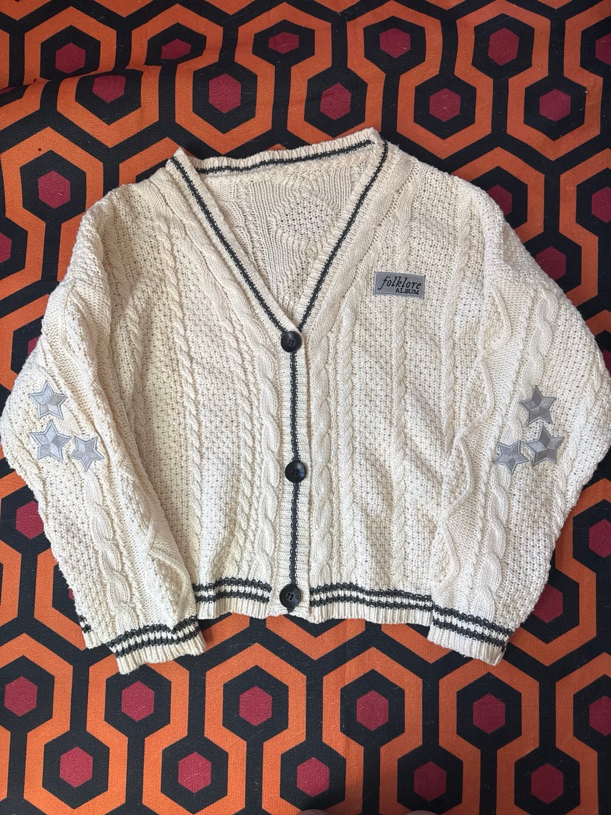 Taylor Swift OG First Drop Chest Patch Folklore Album Authentic Cardigan XL/2XL