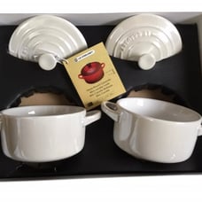 Le Creuset Stoneware Mini Round Cocotte Set of 2 ( Pearl Essence)