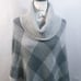ELISABETTA Grey Check Fringed Wool Alpaca Sweater Poncho L/XL