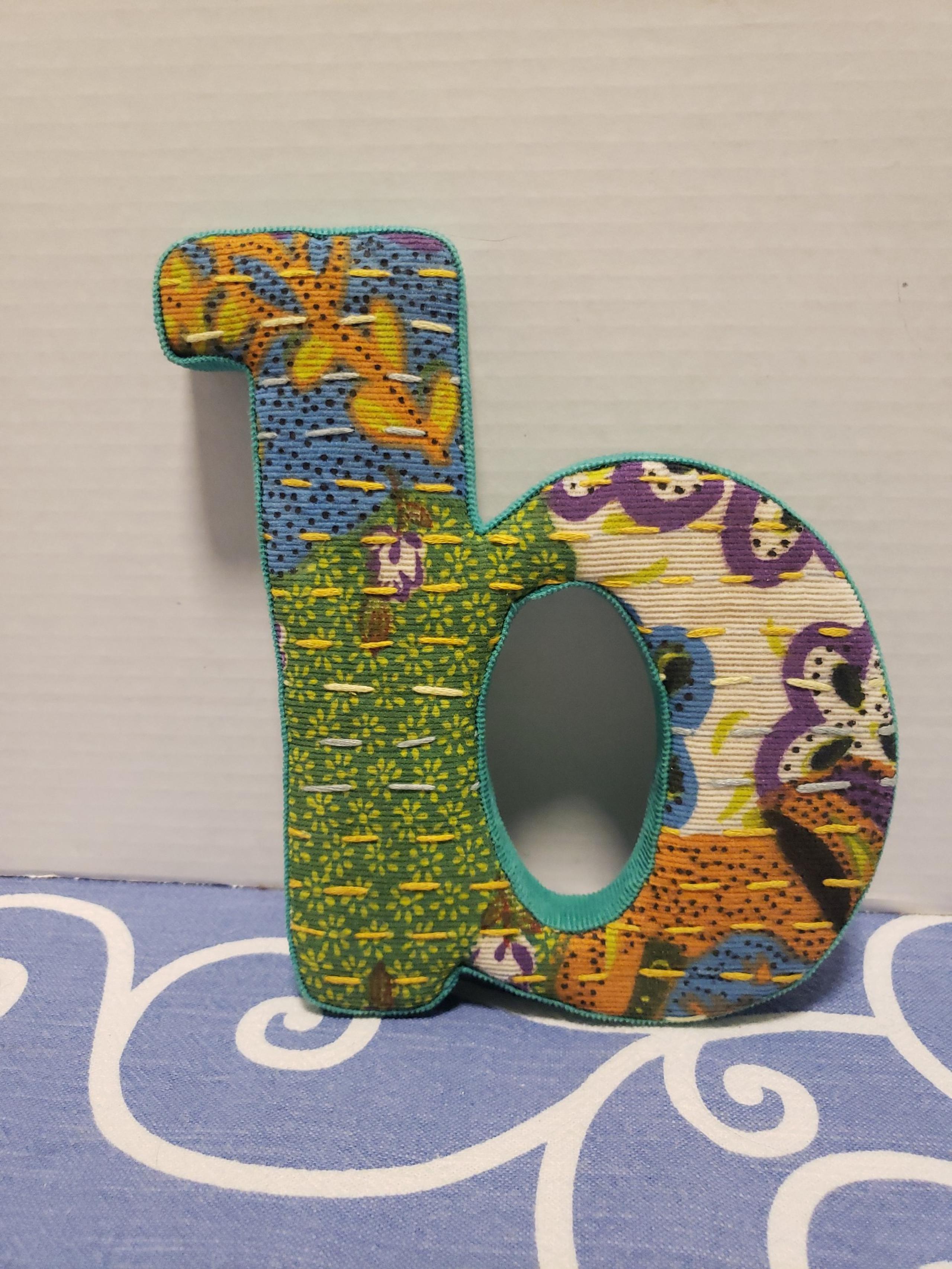 Anthropologie fabric letter "b" hanging wall art.