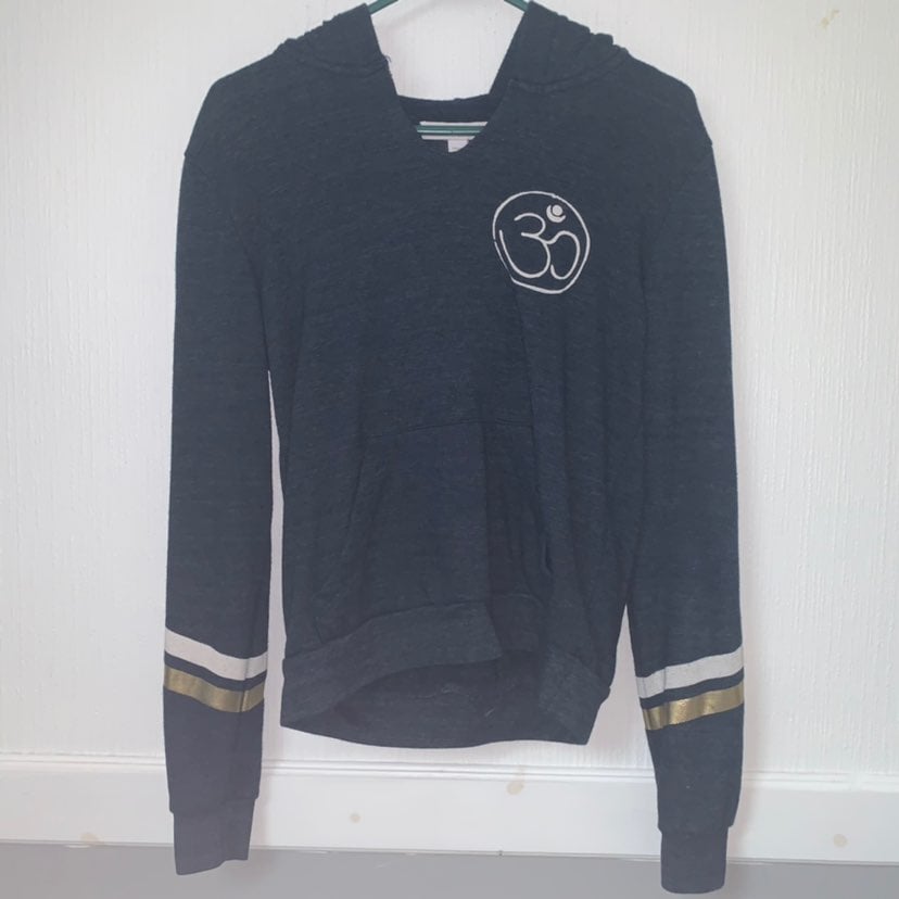 Spiritual gangster navy yoga hoodie gold