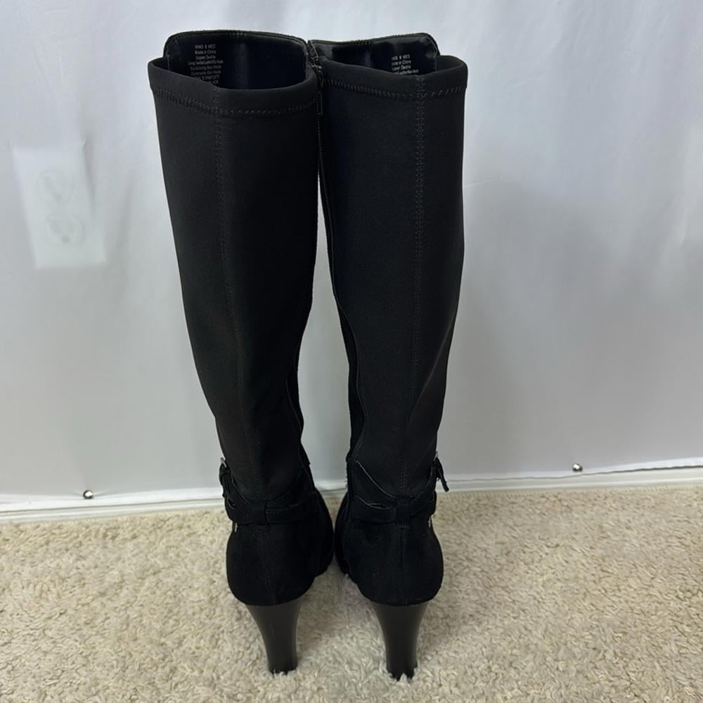 Dana Buchman Cone Heel Dress Boots Size 9 Black Suede Womens - detail