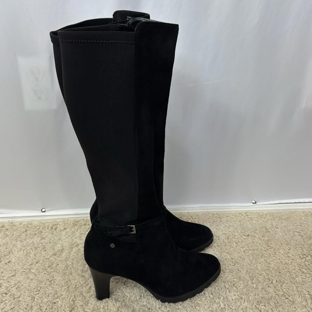 Dana Buchman Cone Heel Dress Boots Size 9 Black Suede Womens - detail