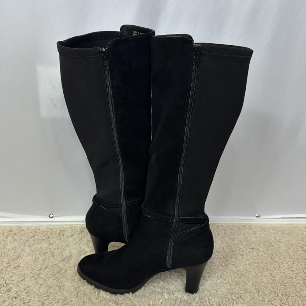 Dana Buchman Cone Heel Dress Boots Size 9 Black Suede Womens - detail