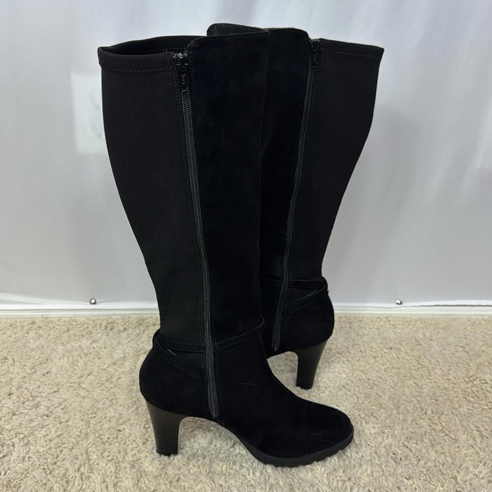 Dana Buchman Cone Heel Dress Boots Size 9 Black Suede Womens - detail