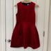 Zara | Women’s Voluminous Red Velvet Sleeveless Mini Dress | Size: XS