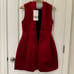Zara | Women’s Voluminous Red Velvet Sleeveless Mini Dress | Size: XS