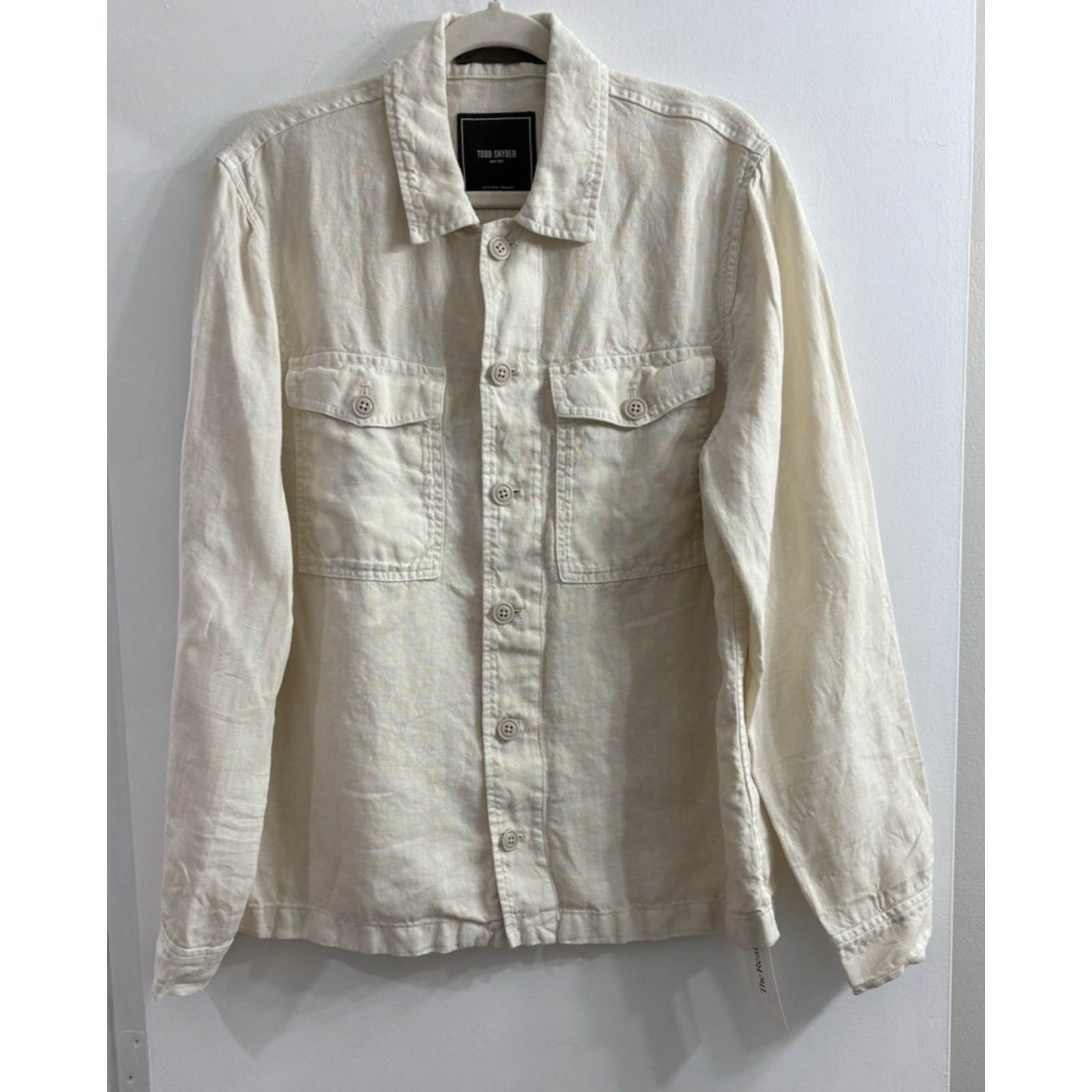 Todd Snyder Over Shirt Jacket Mens M Beige 100% Linen Woven City Classic Luxury