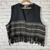 Vintage wool blend vest with tasseled hem