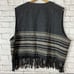 Vintage wool blend vest with tasseled hem