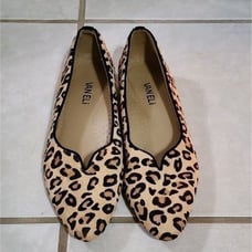 VanEli Ganet Calf Fur Flat Woman’s Shoe with Animal Print Size 8.5S