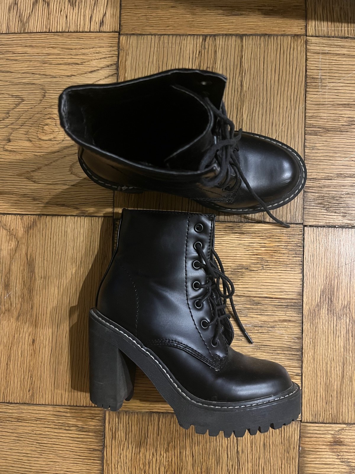 Dr. Martens style leather boots women