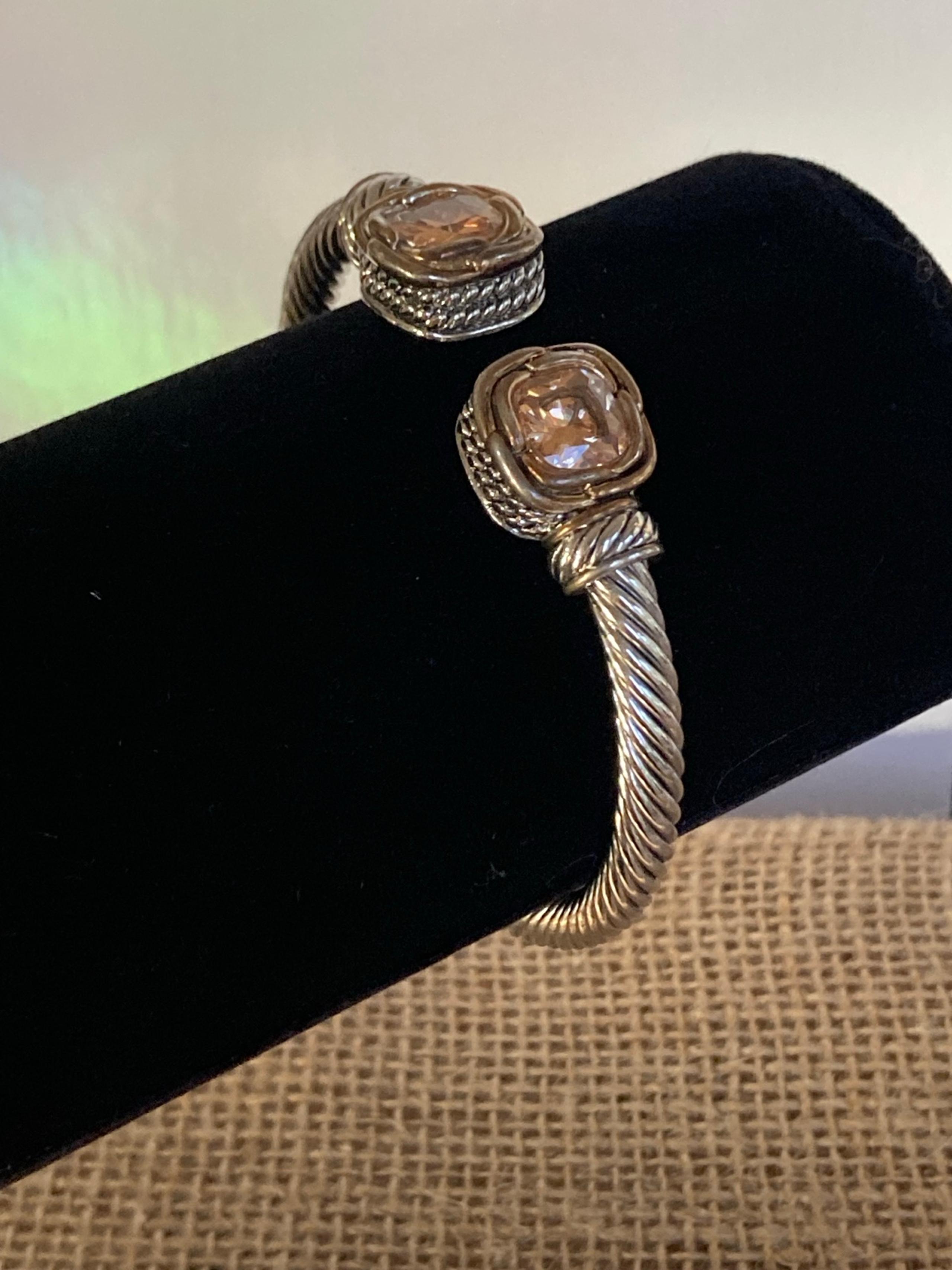 Juvell Two-Tone Yellow Citrine Cable Twisted Bracelet